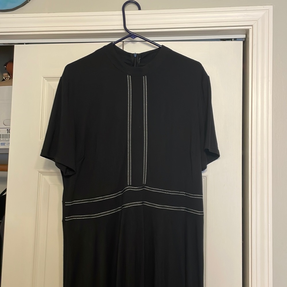 Stretchy black high-neck dress